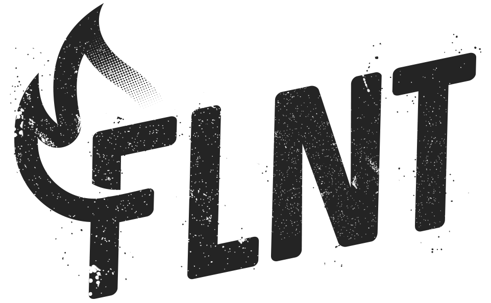 Black logo with the word "FLINT" and an upward arrow integrated into the letter "F".
