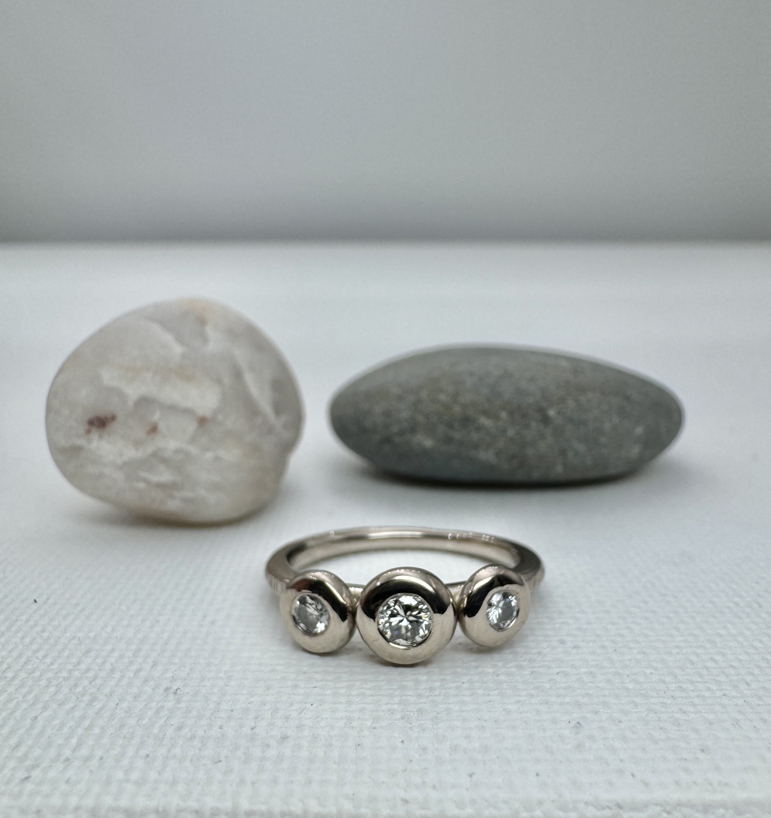 White gold and diamond ring