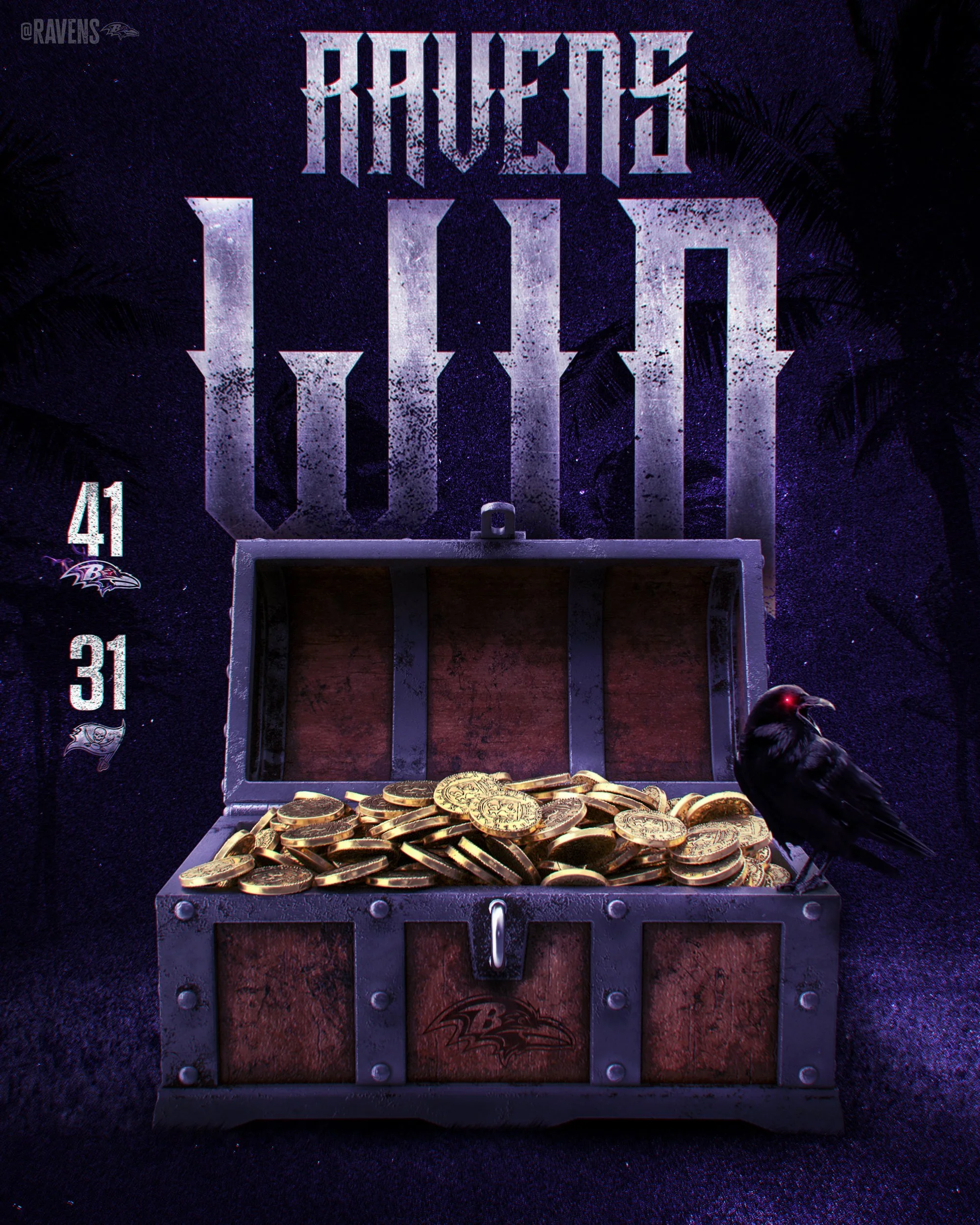 Treasure Chest Win Graphic vs Buccaneers