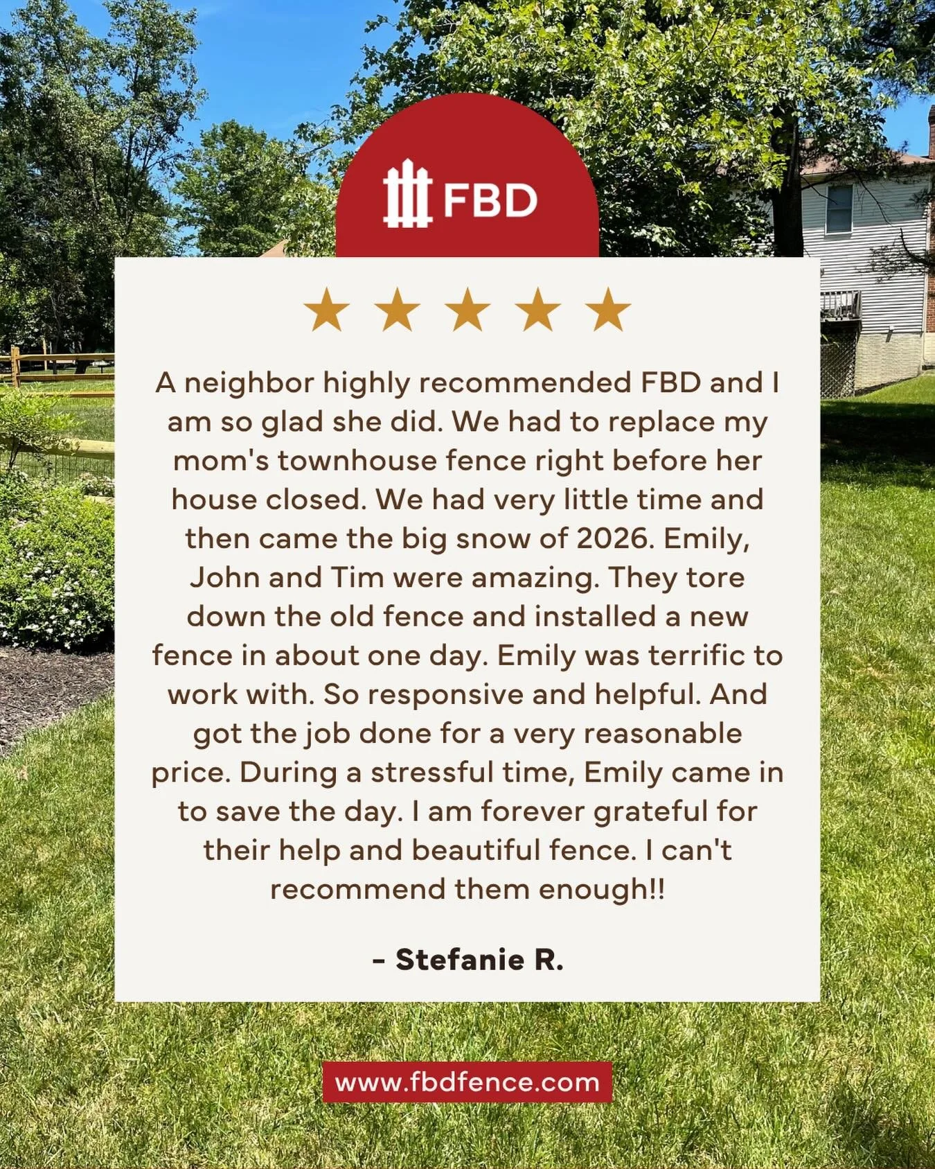 My favorite reviews? The ones that mention our crew members by name! 🤩

As a small family business, we take great pride in not only our craftsmanship, but our crews. We couldn&rsquo;t do it without them!

Of course our goal is to build you a great f