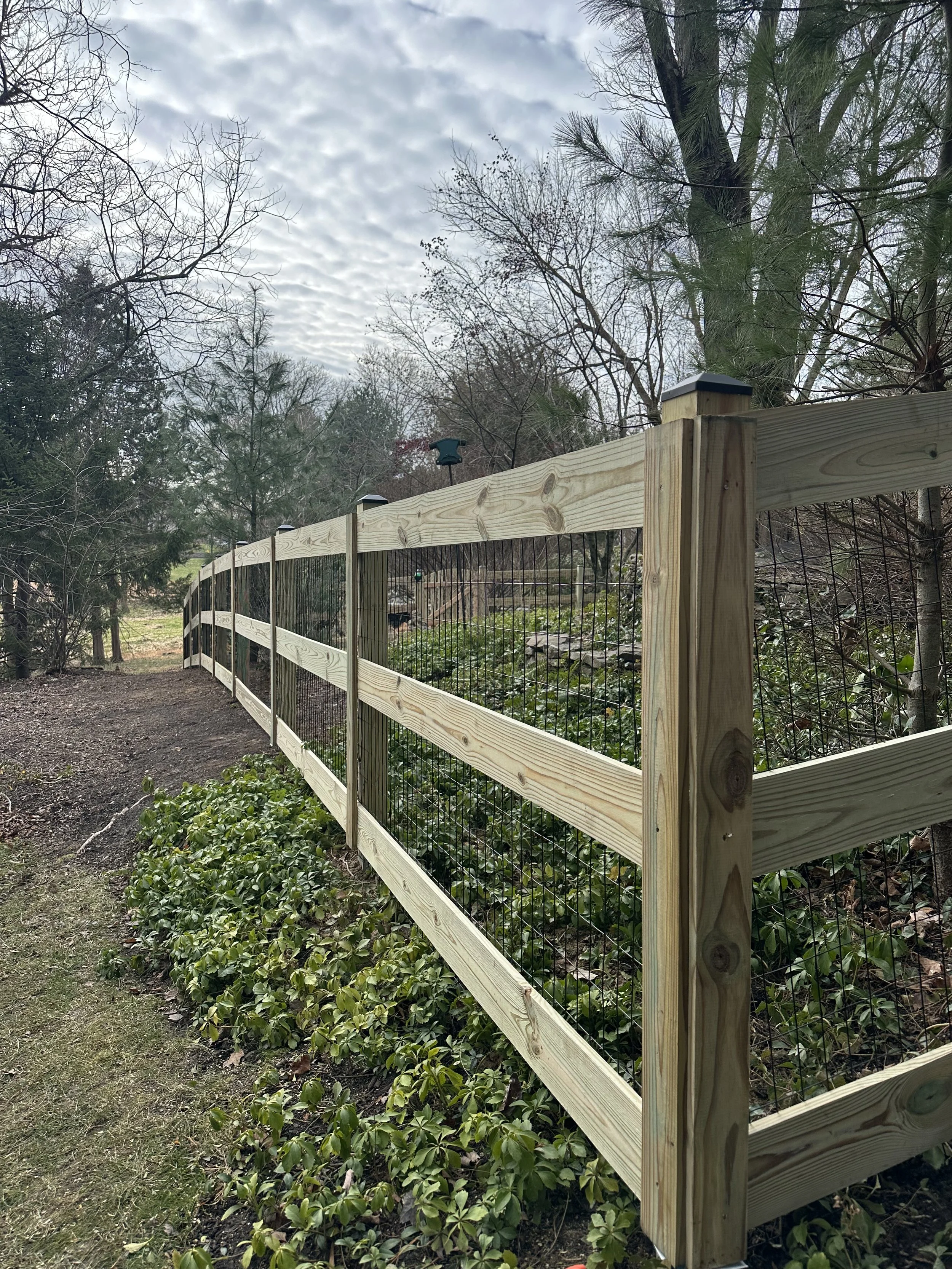 3-Board paddock wood fence in Hickory Ridge