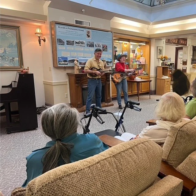 It has been an utter joy to play for our elders in the Pioneer Homes (our state run elder homes) of Southeast Alaska over the last two weeks. Thanks to the pilot grant program Arts, Health and Well-Being in Alaska through the Alaska State Council on 