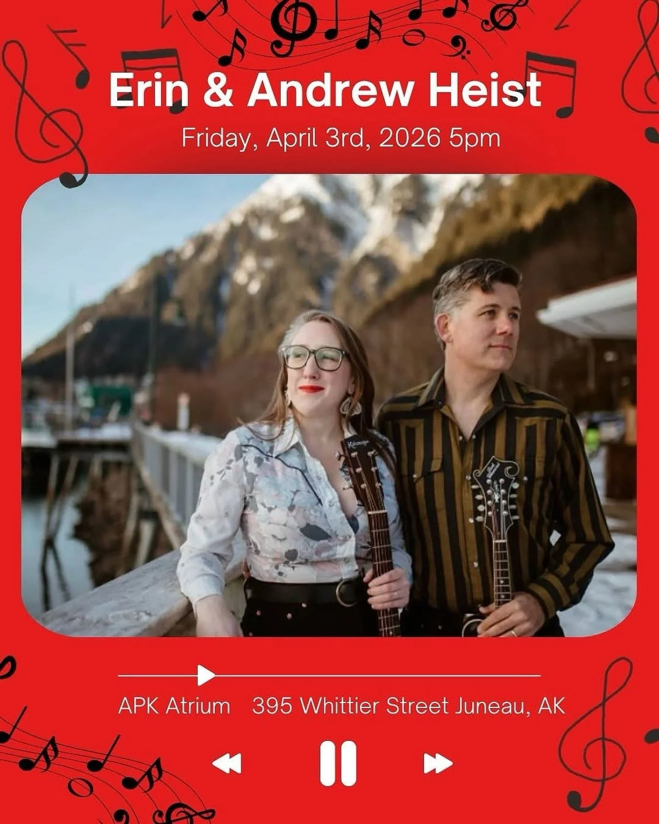 Friends! We just recorded our debut EP as The Heists and we&rsquo;re so thrilled to share several never-played-live-before songs at the State Museum as a pre @akfolkfest amuse bouche. (Fun fact, the museum was the festival&rsquo;s original location!)