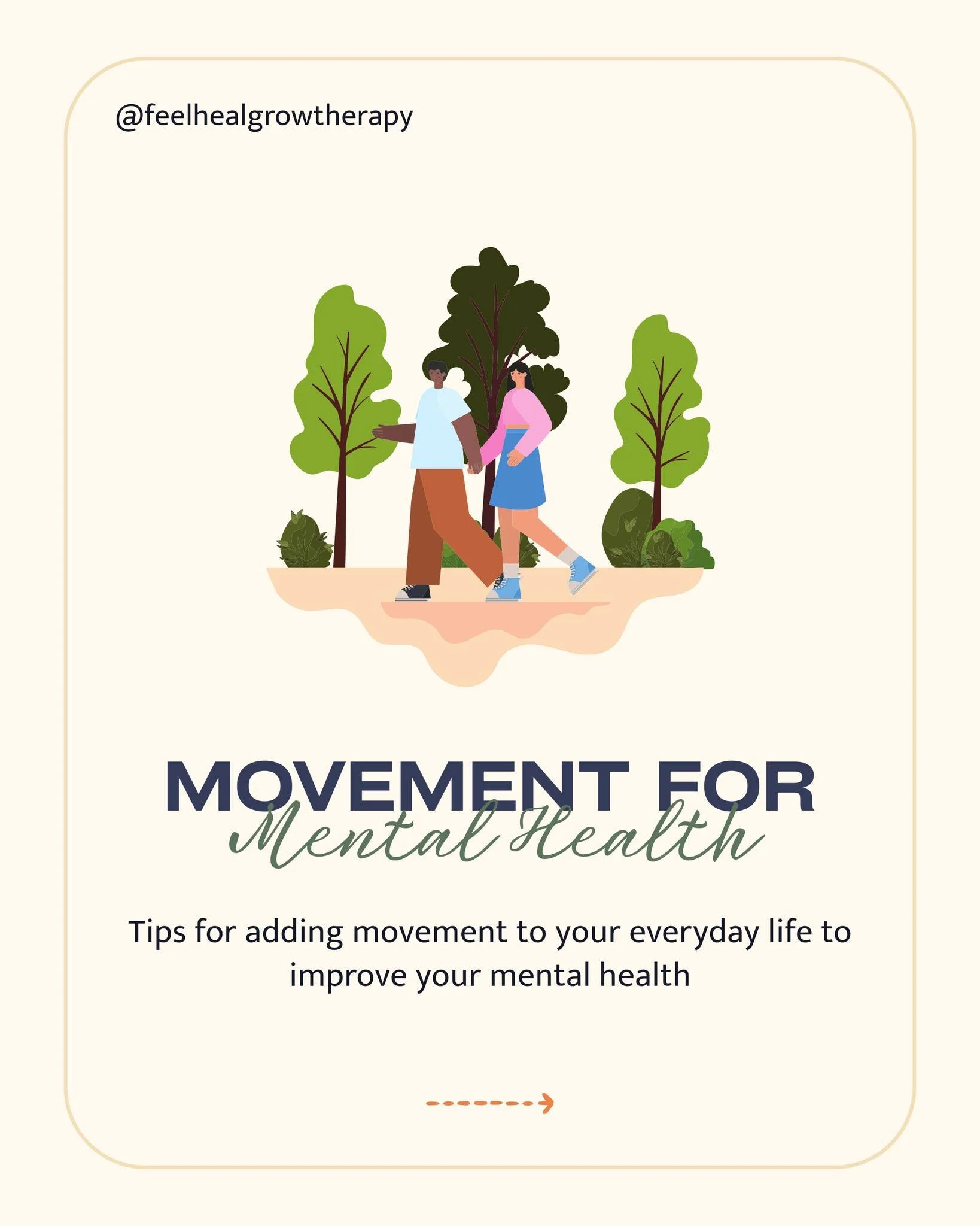 According to Mental Health America, movement for mental health doesn&rsquo;t have to start with a workout 🤍

If moving your body has felt hard lately, start small and start gently. Maybe it&rsquo;s stretching between tasks, walking your dog, dancing