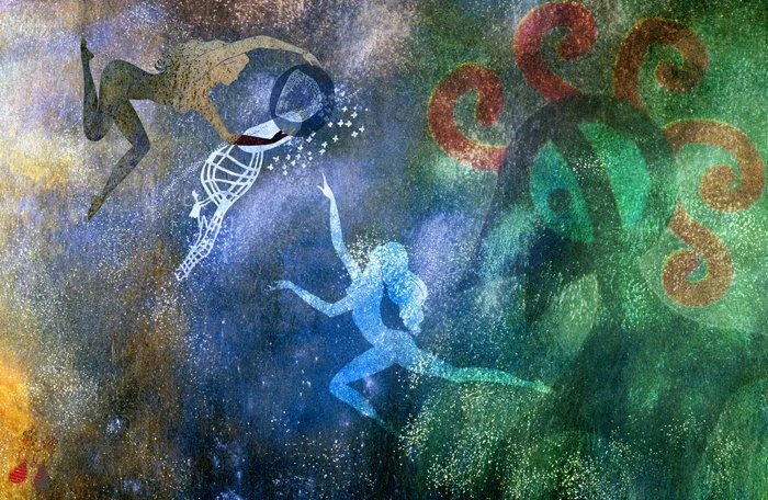 Feminist Utopias: New Constellations, "Sacred Feminine," 2002. Edition 6.
Output using an Epson 9600; printed on Epson photo lustre paper, plexi faced and mounted on Sintra, 40 x 61.5 "