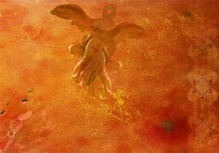 Feminist Utopias: New Constellations, "Therangels," 2002. Edition 6.
Output using an Epson 9600; printed on Epson photo lustre paper, plexi faced and mounted on Sintra, 40 x 57.25 "