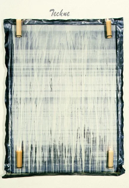 Techne, 7 X 5 ft, mixed media on lead panel