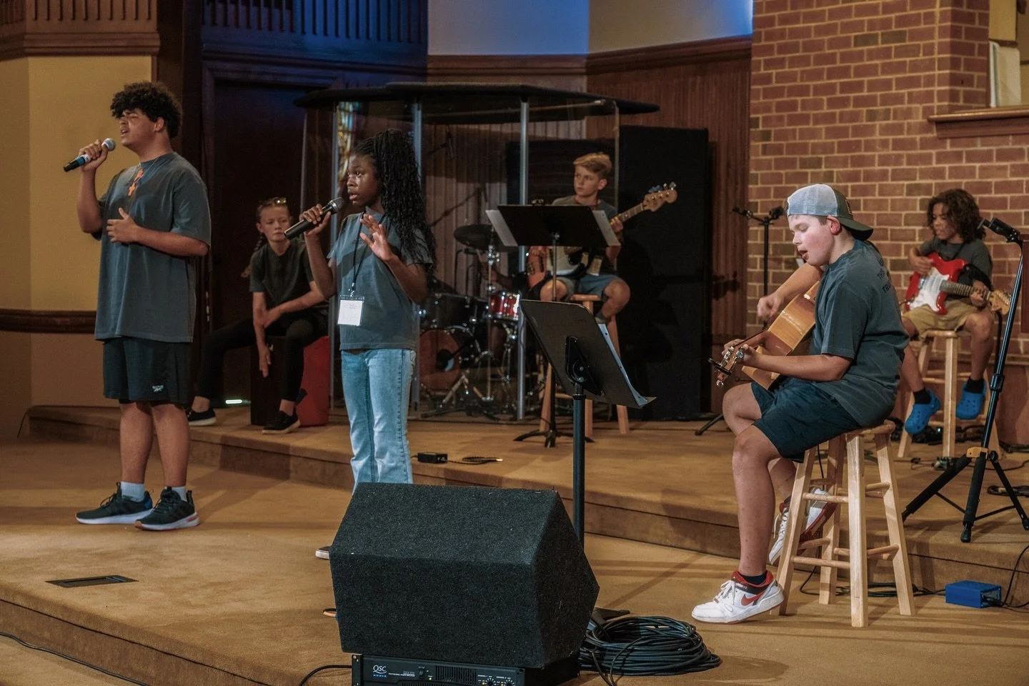 student worship band and singers