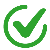 A green checkmark inside a circle