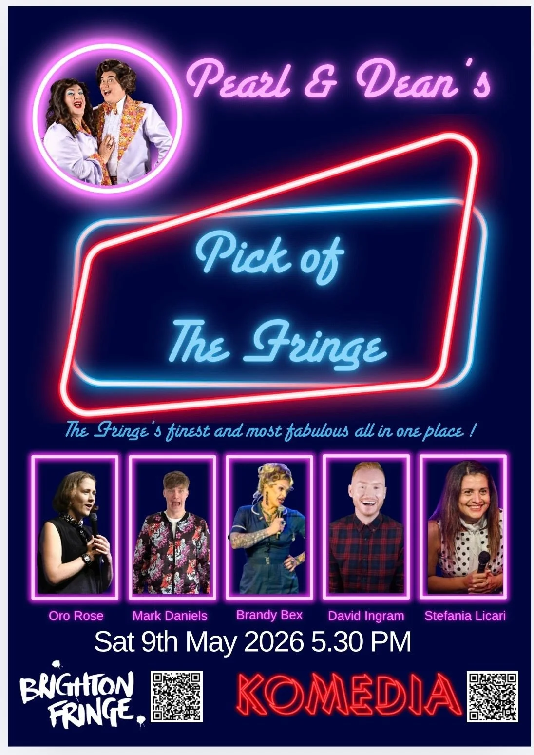 Pearl and Dean’s Pick of the Fringe @Brighton Fringe
