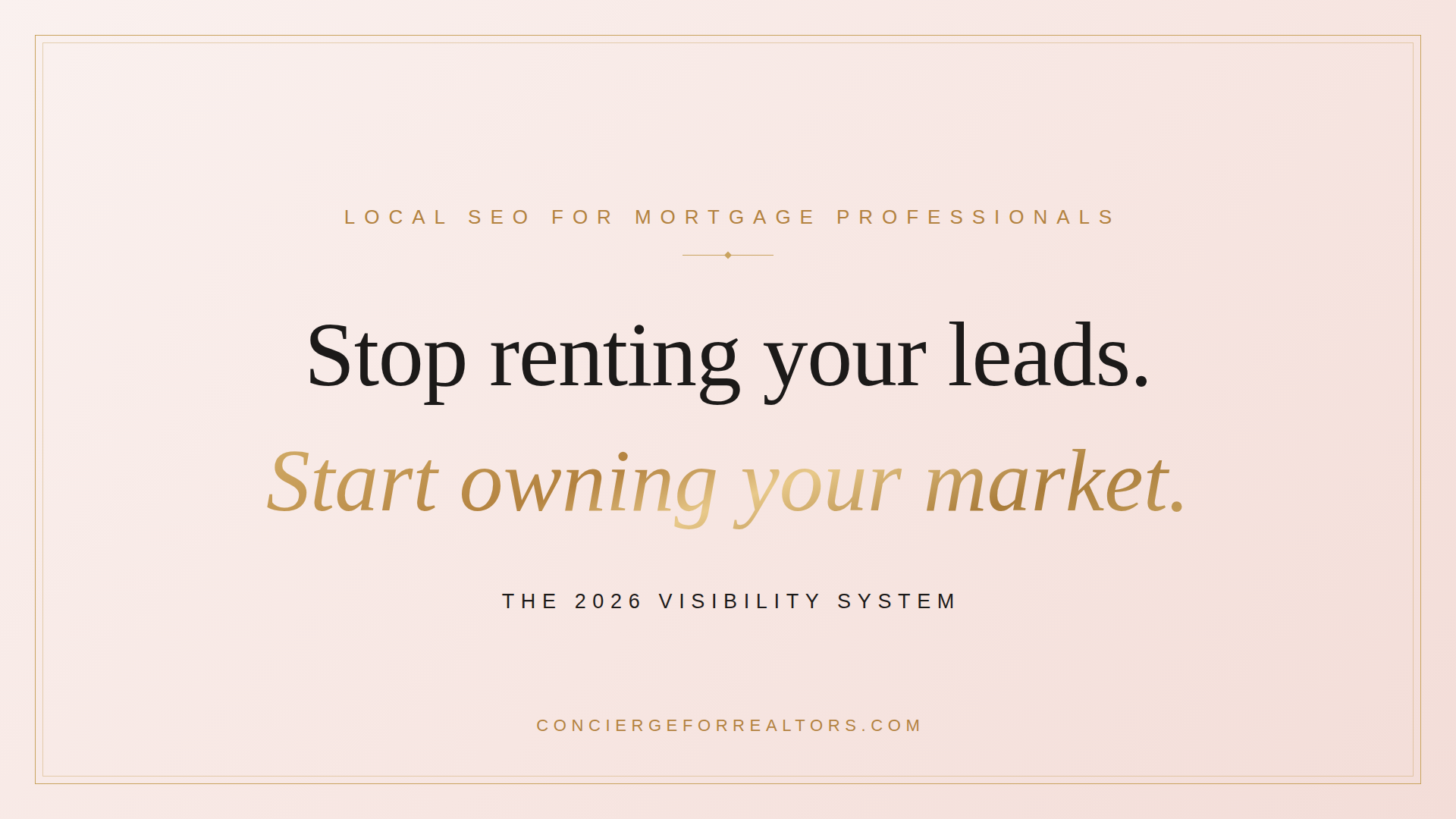Local SEO for Mortgage Professionals