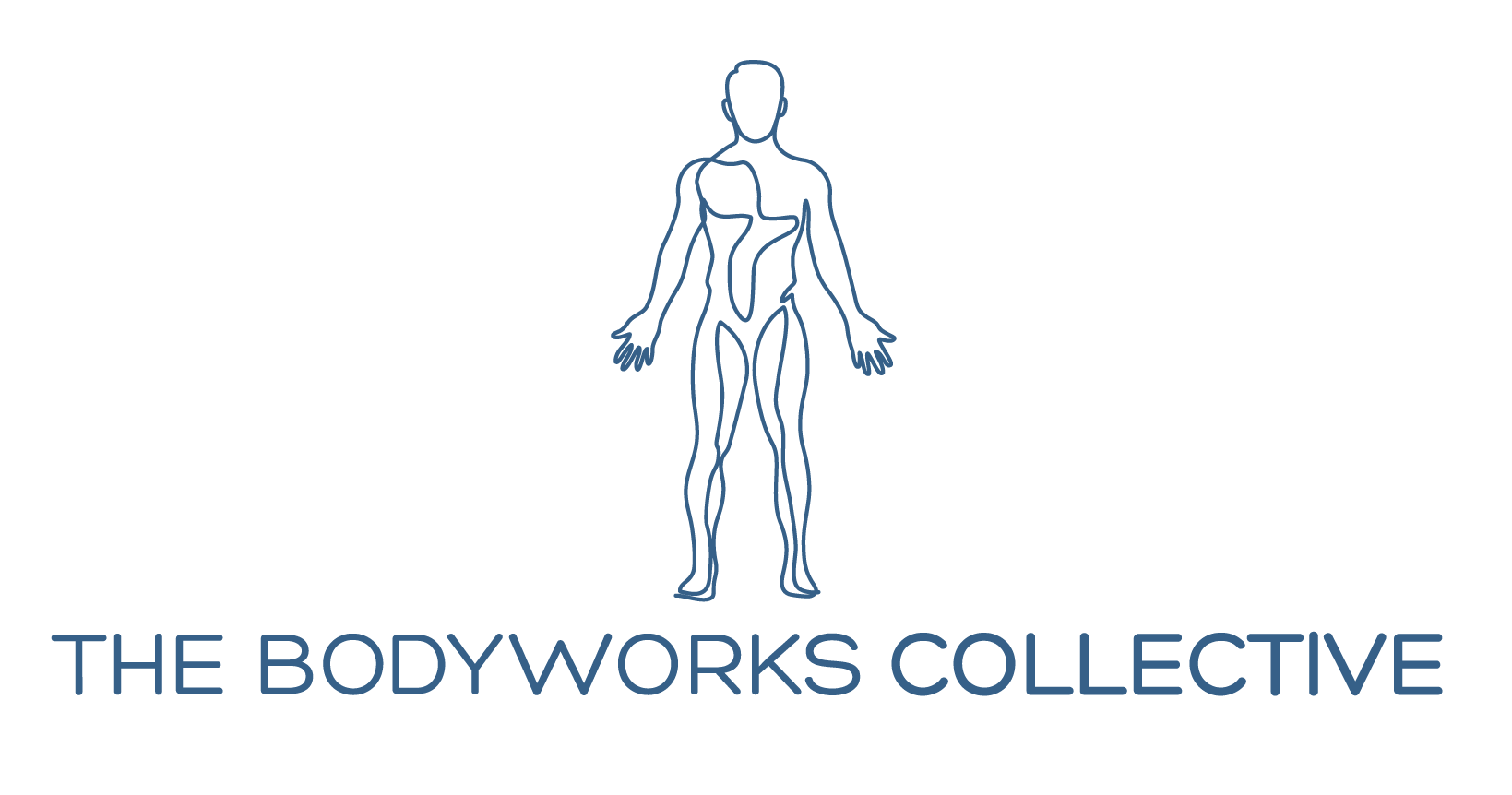Logo for The Bodyworks Collective, featuring a human body outline with internal organs depicted and the text 'The Bodyworks Collective' underneath.
