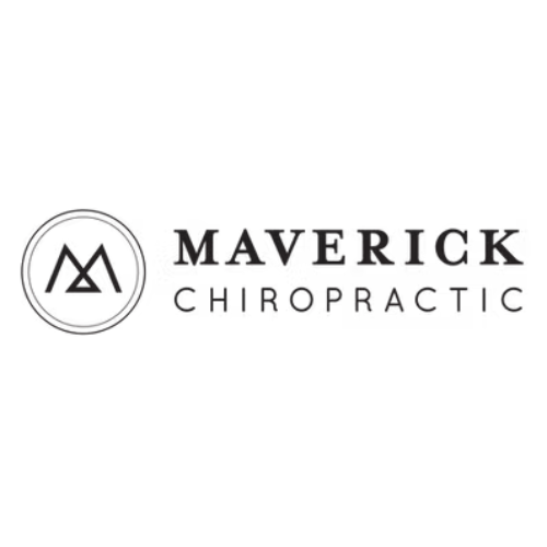 Maverick Chiropractic logo with a circular emblem containing stylized 'M' and 'A' letters.