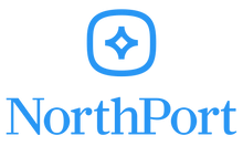 NorthPort logo with blue icon and text