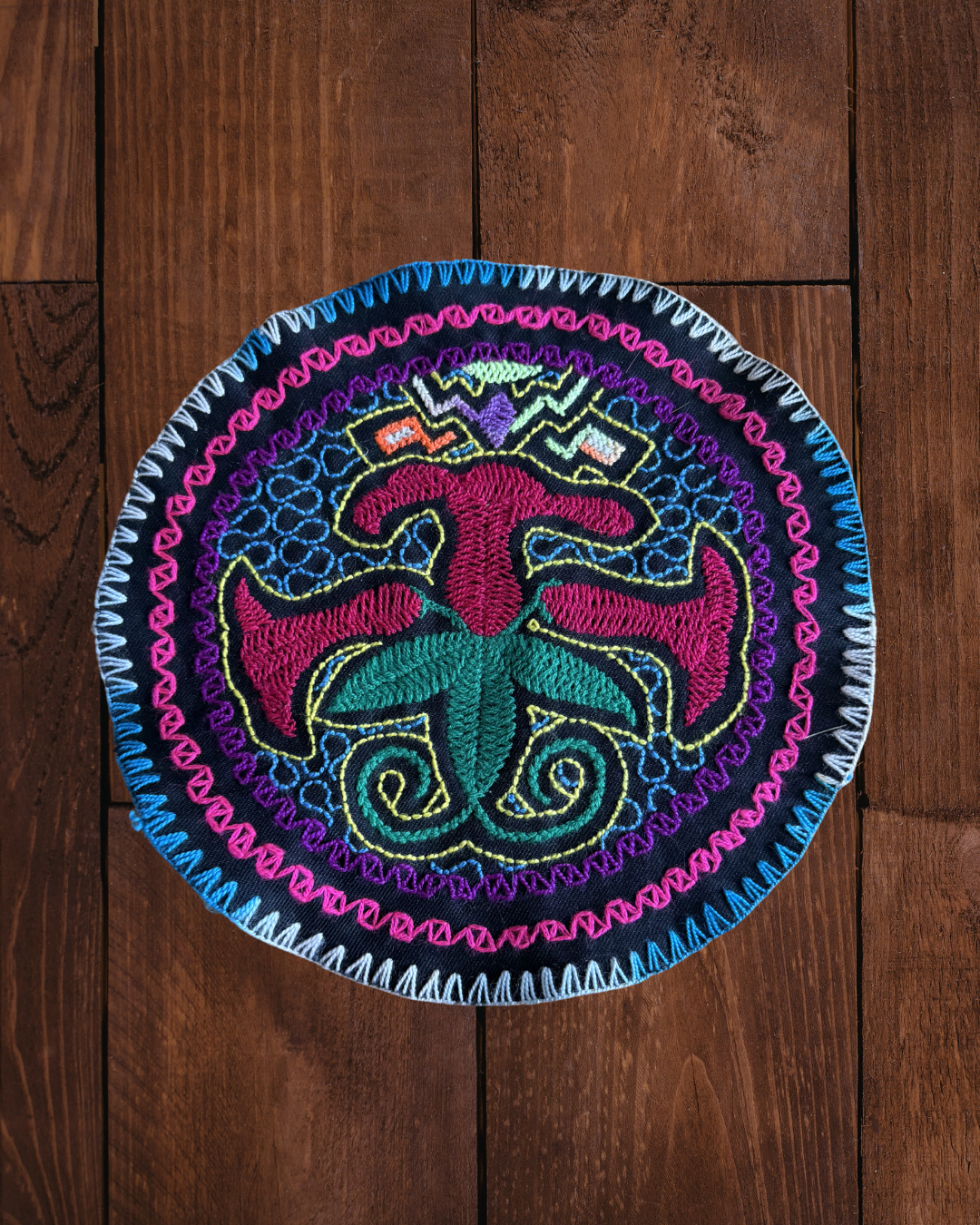 Hand-Embroidered Shipibo Tapestry (8")