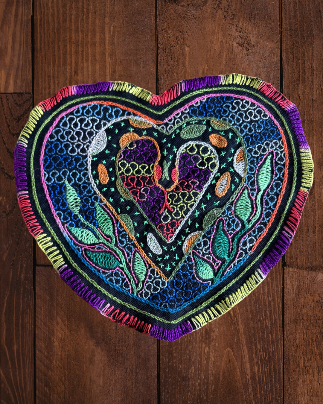 Hand-Embroidered Shipibo Tapestry (9")