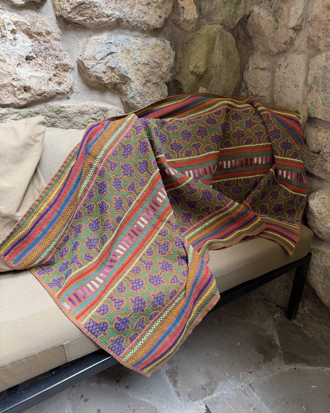 Shipibo Embroidered Tapestry (57" x 27")