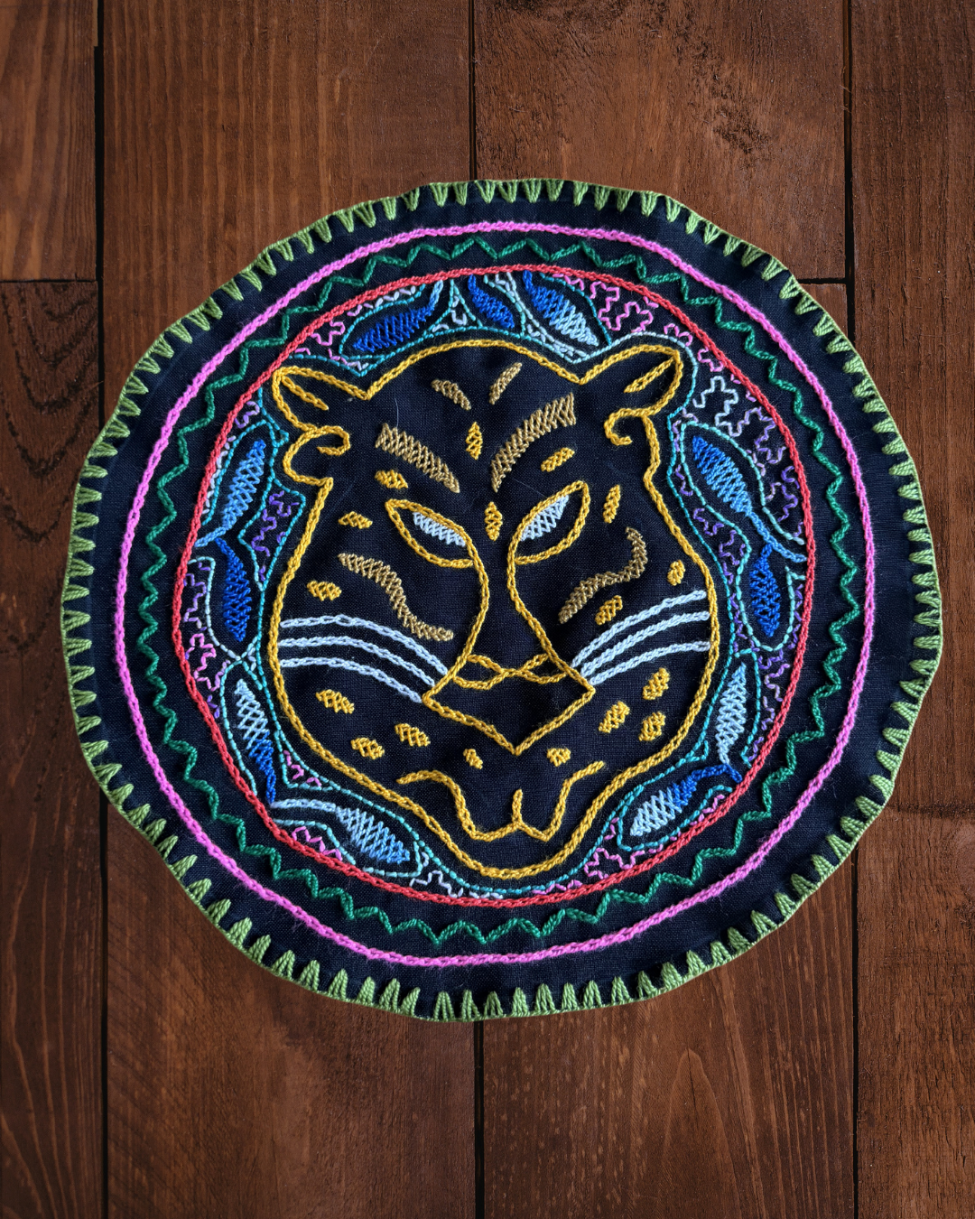Hand-Embroidered Shipibo Tapestry (9")