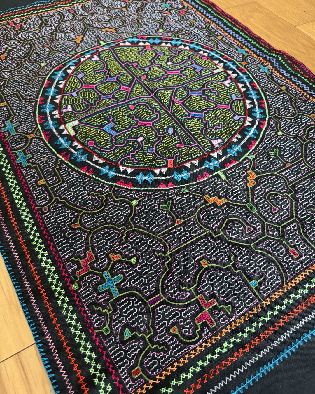 Shipibo Hand Embroidered Tapestry (58" x 27")