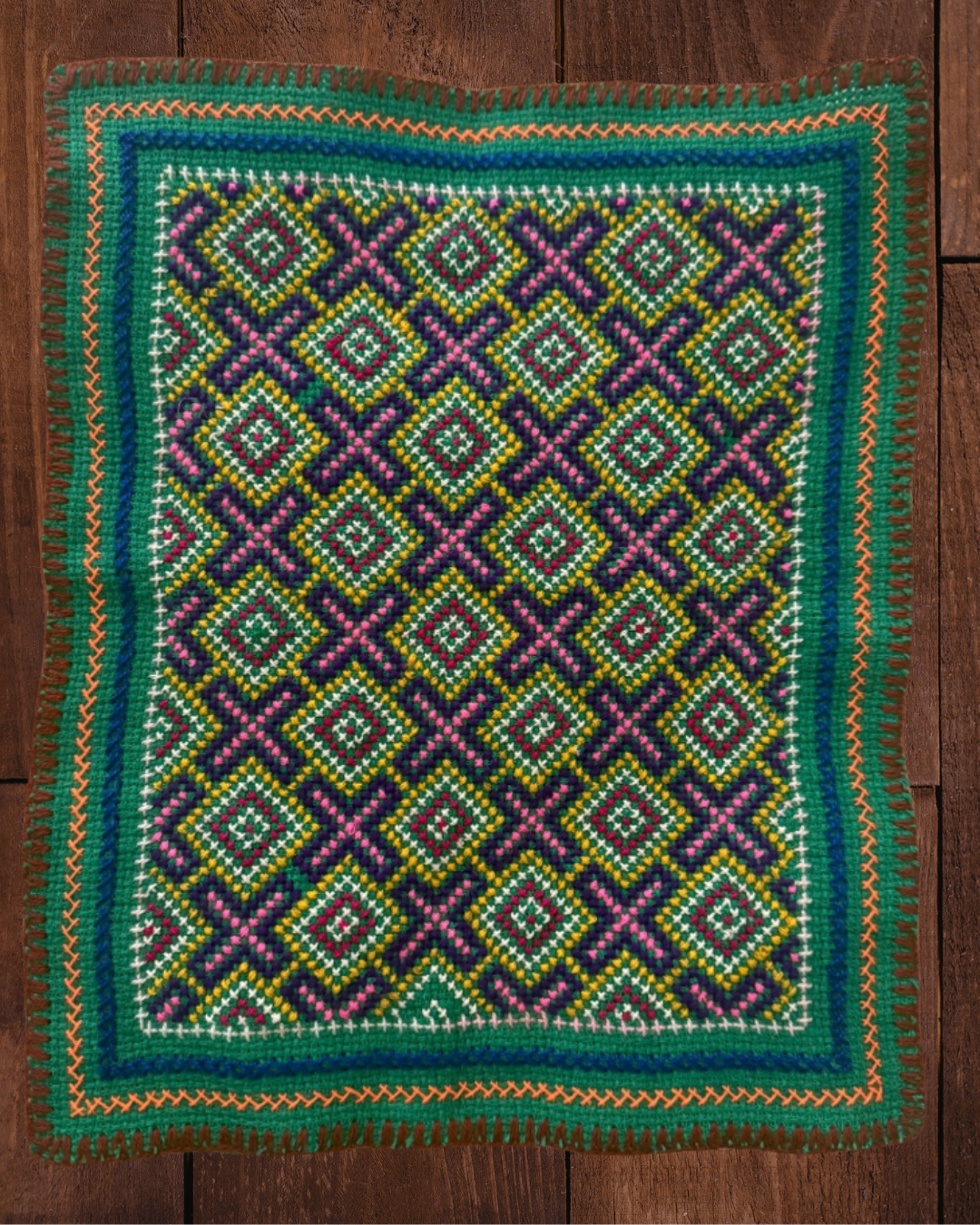 Hand-Embroidered Shipibo Tapestry (10" x 12")