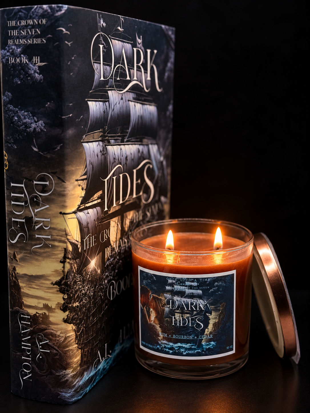 Signed Hardback Dual Cover Special Edition + Candle Bundle - Dark Tides (Book III)
