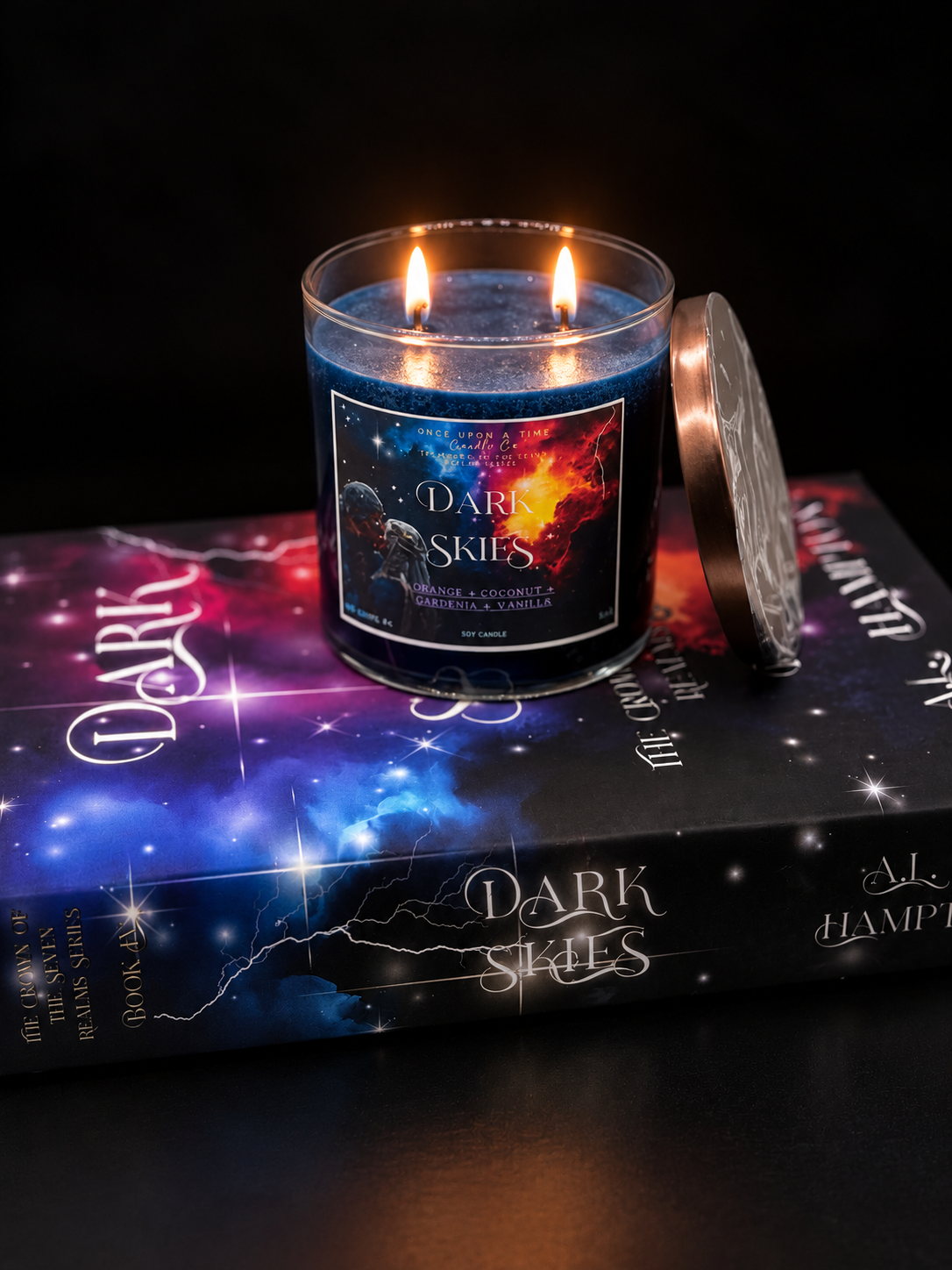 Signed Hardback Dual Cover Special Edition + Candle Bundle - Dark Skies (Book IV)