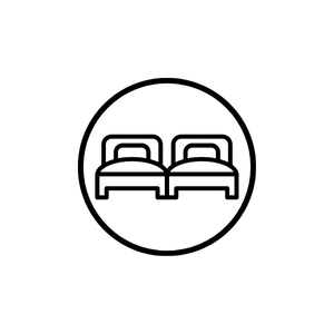 2 bedden pictogram
