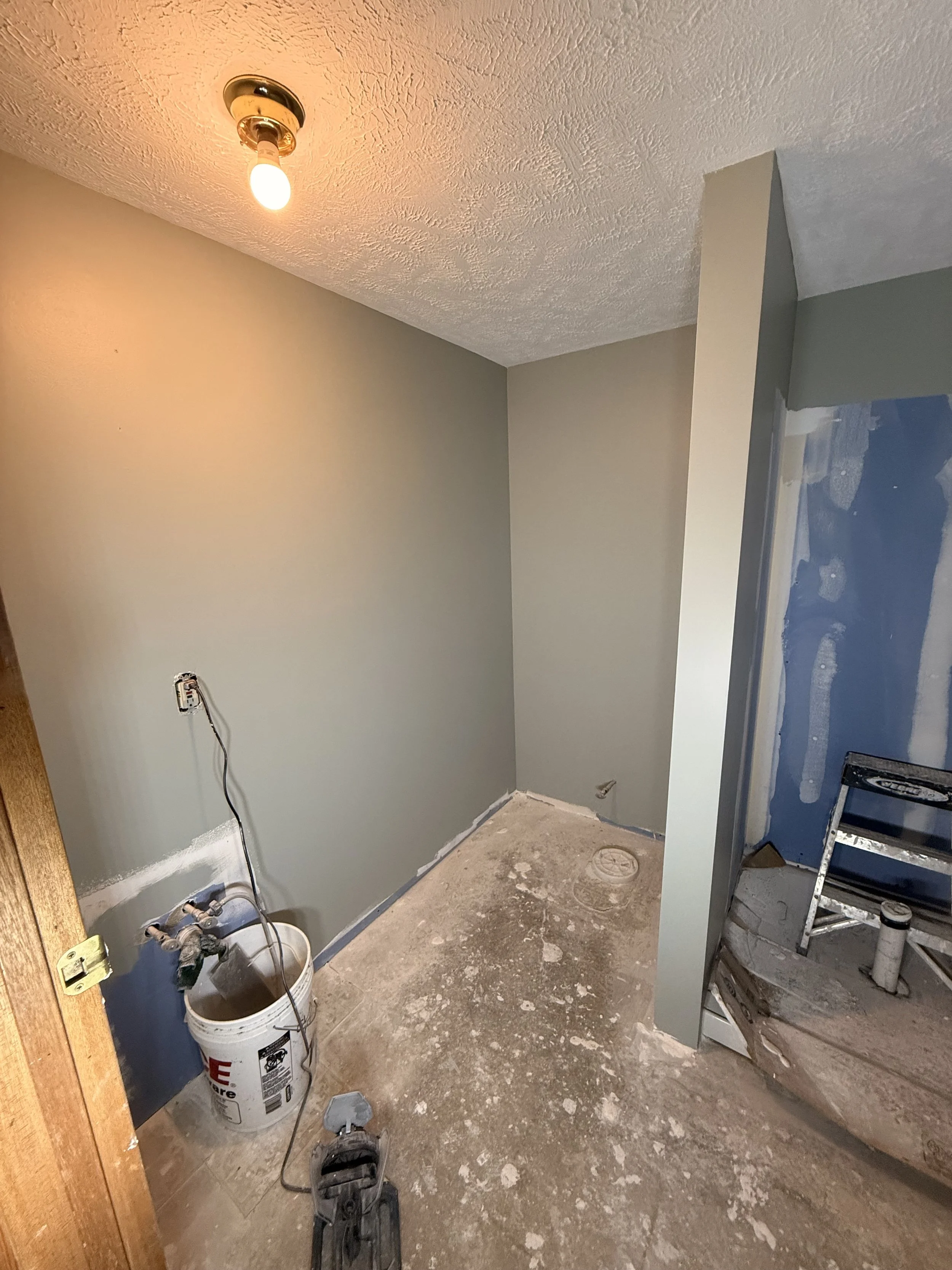 Transforming Two Interior spaces with Sherwin Williams Oyster Bay