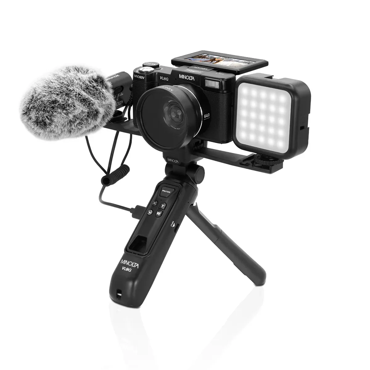 Minolta MND60V 64MP 4K60FPS Ultra HD Auto Focus Vlogging & Content Creator's Camera Kit