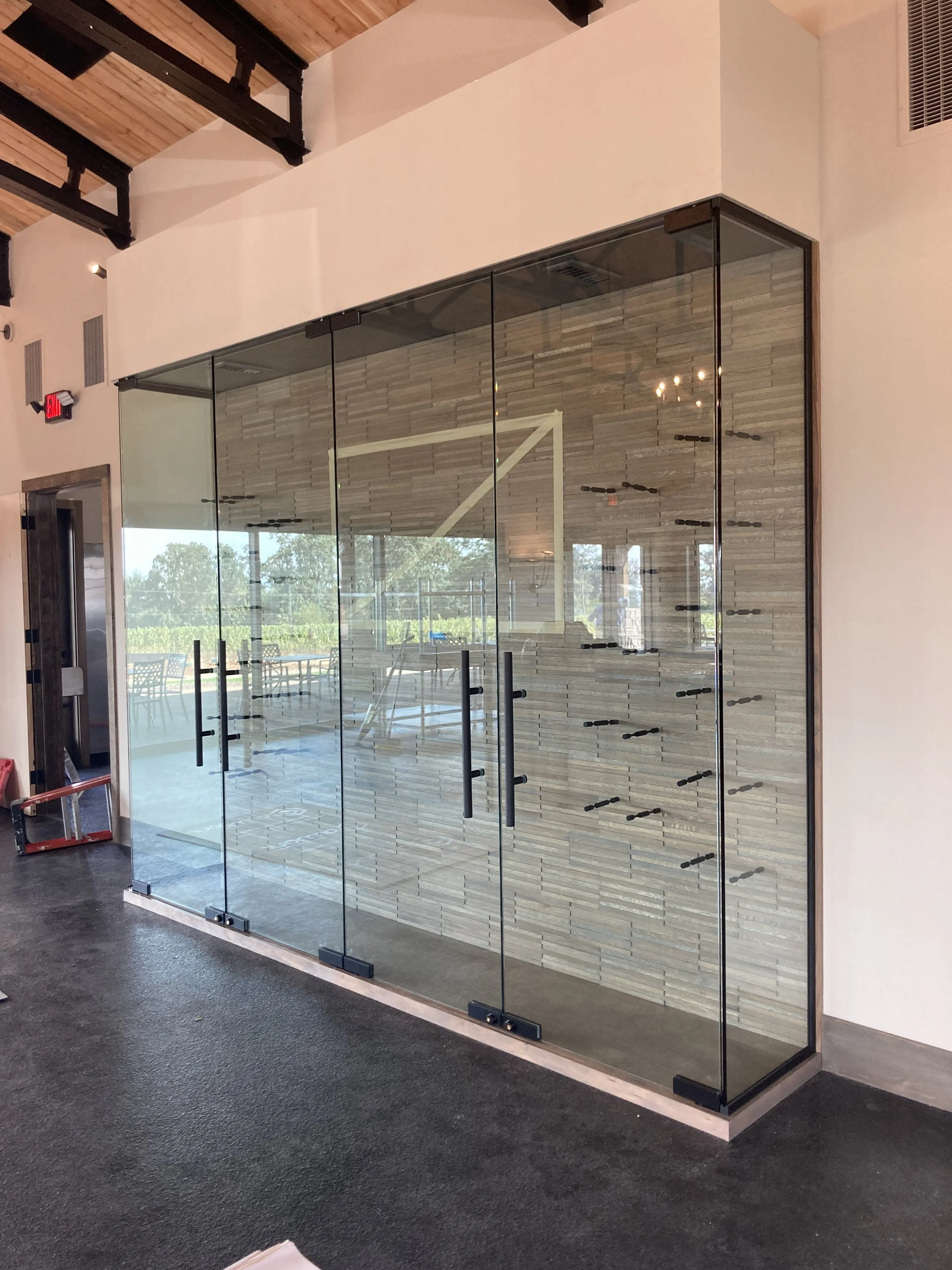 Glass wine cabinet installation