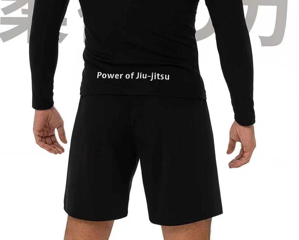 POJ Black No Gi Mens BJJ Shorts