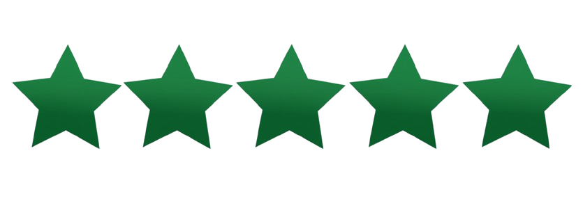 Five green 5-star rating icons.