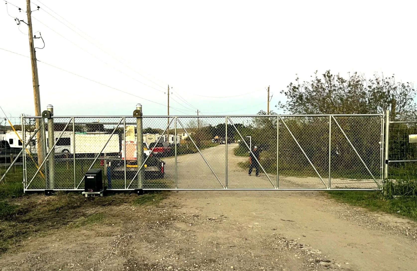Custom commerical electronic gate in Brazoria county.