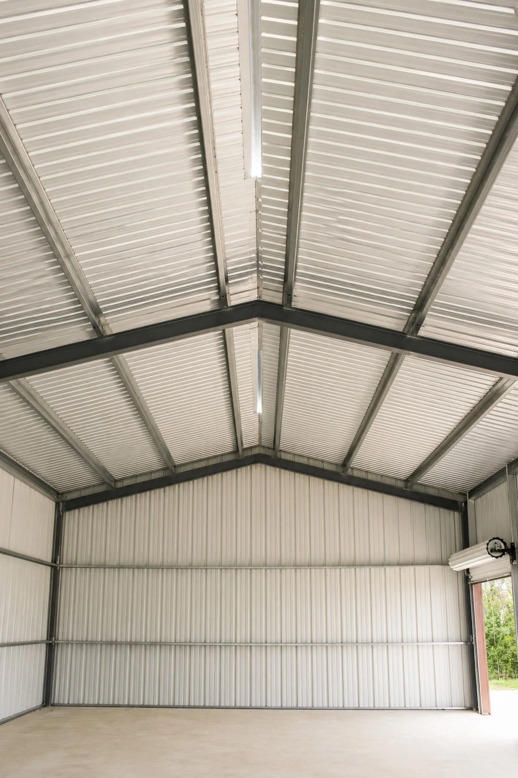 Dual roof vents help improve airflow and ventilation inside the shop, especially during the Texas summer months.