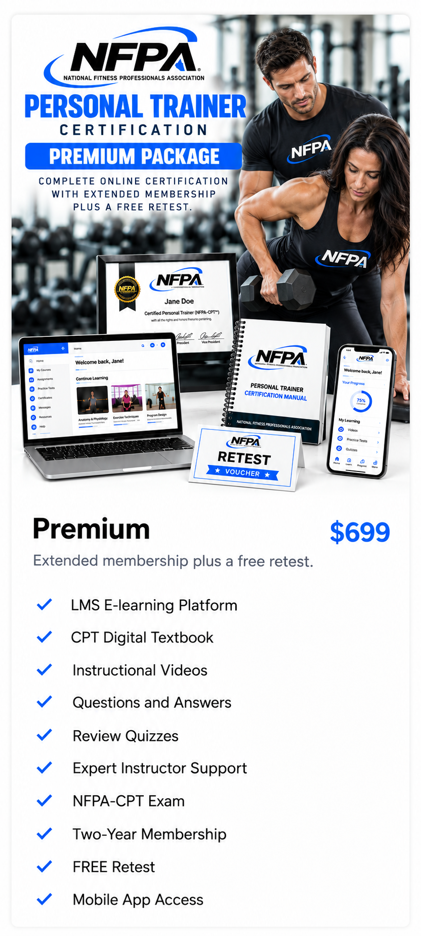 NFPA Personal Trainer Certification — Premium Package