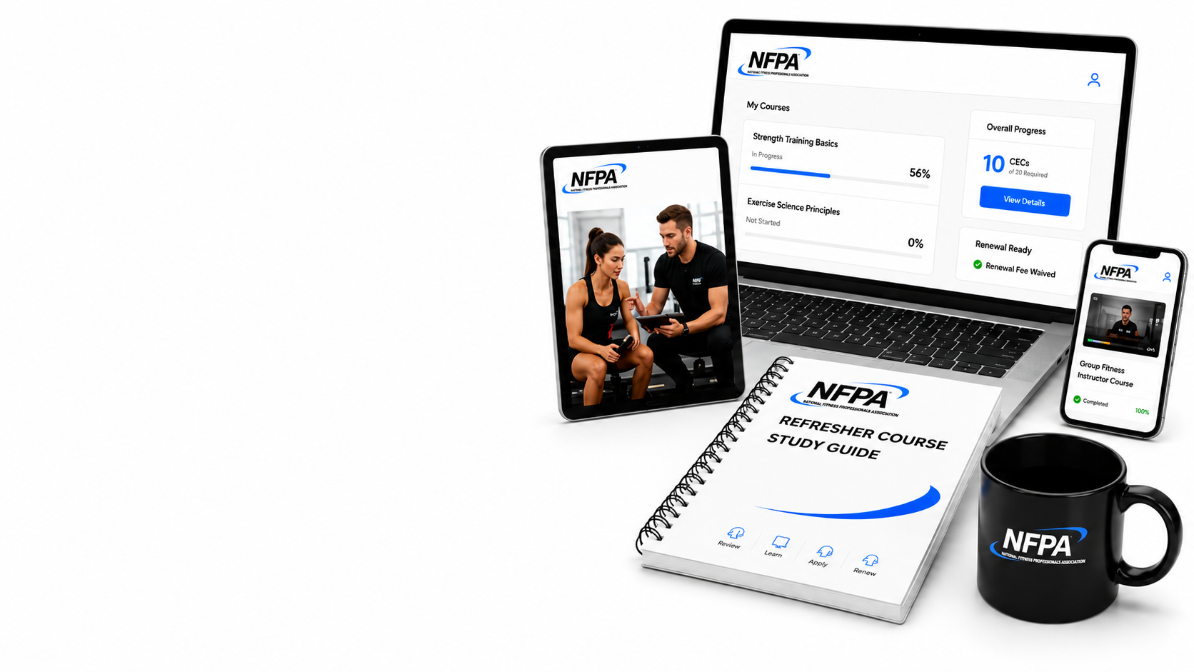 NFPA online Refresher Courses with digital learning, study guide, and mobile course access
