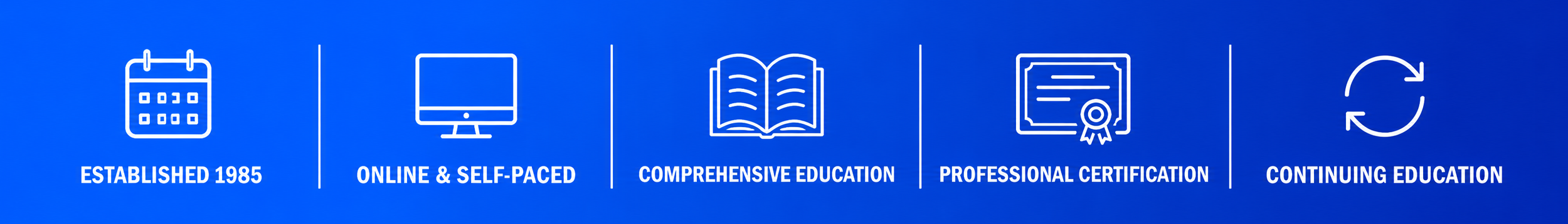 NFPA highlights: established in 1985, online and self-paced learning, comprehensive education, professional certification, and continuing education