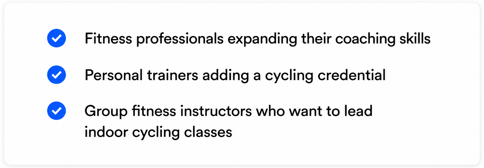 NFPA Indoor Cycling Instructor Certification for fitness professionals, personal trainers, and group fitness instructors adding an indoor cycling credential