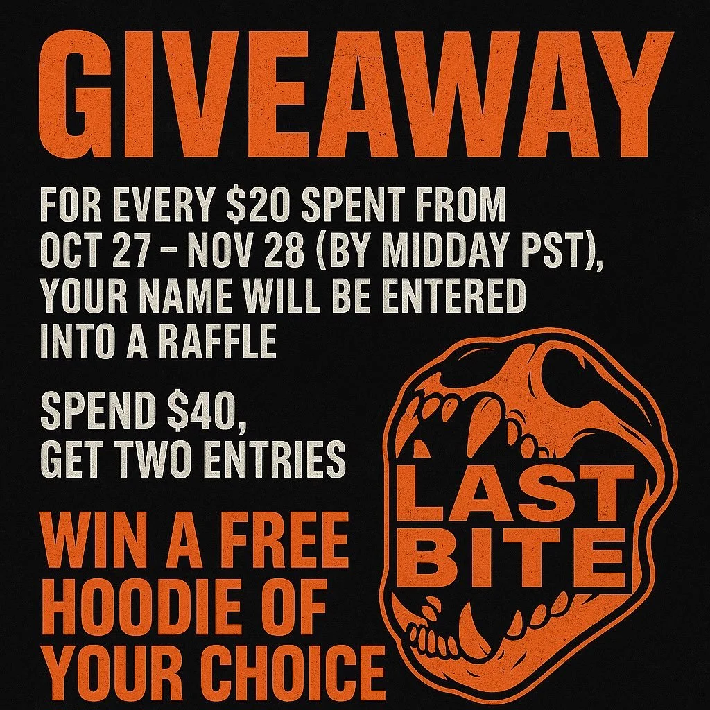 Giveaway Oct 27 - Nov 28 

Every $20 spent gets you an entry. Winner chooses a hoodie. 

#lastbitepro #hunt #huntgram #huntingseason #huntingislife