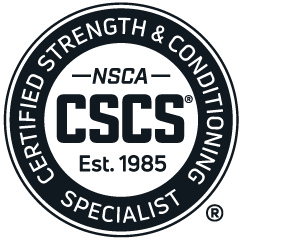Seal of the Certified Strength & Conditioning Specialist program, including text and organization details.