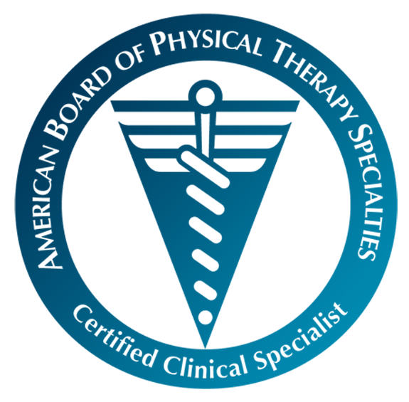 Badge from the American Board of Physical Therapy Specialties indicating a Certified Clinical Specialist.