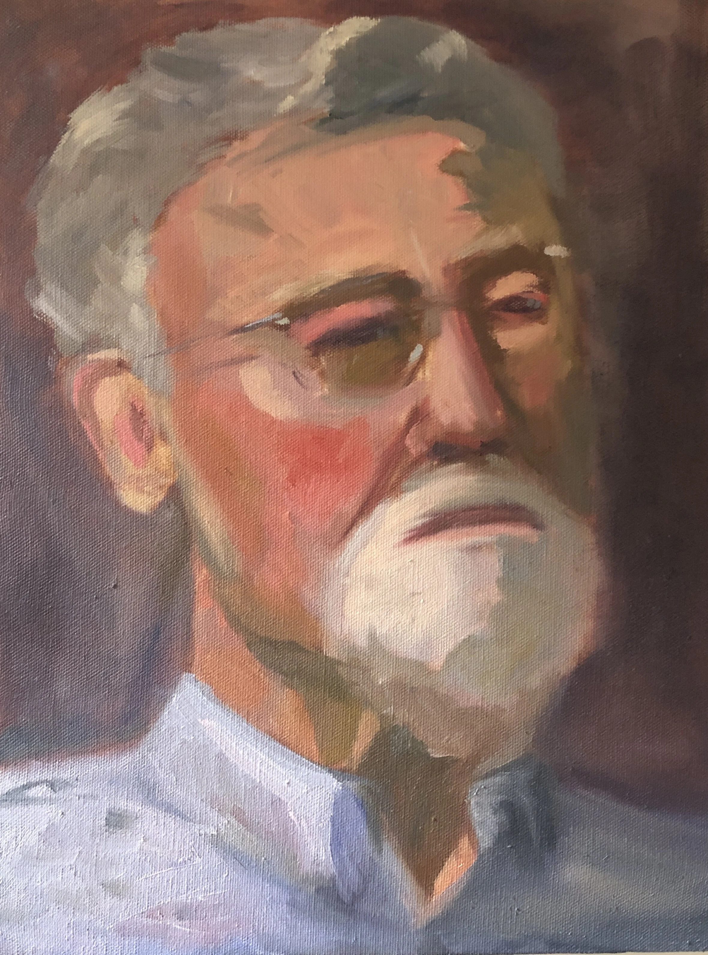 ‘A Great Grandpa’ from life, oil on canvas
