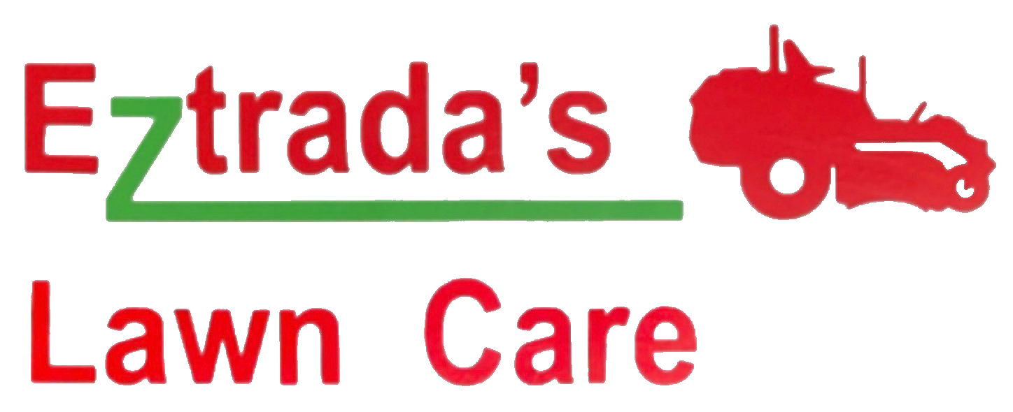 Logo for EZ Tradas Lawn Care in red and green with a red lawn mower icon.