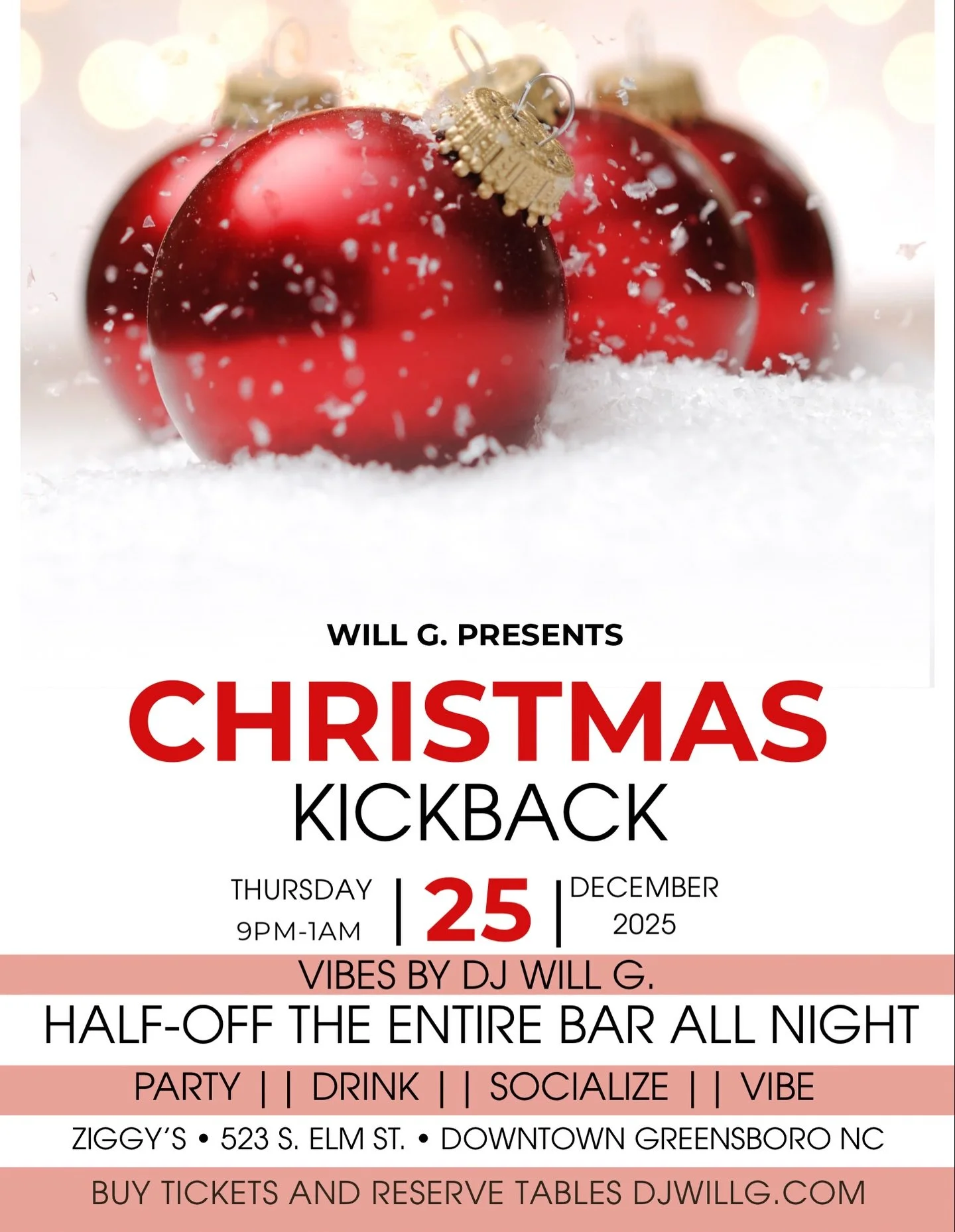 🎄TONIGHT MEET US @ziggysgso 🎄

It&rsquo;s my birthday 🎂 🎉🥳
Come out and help me celebrate my birthday tonight‼️
Vibes by yours truly. 
Click link in bio or buy tickets at djwillg.com