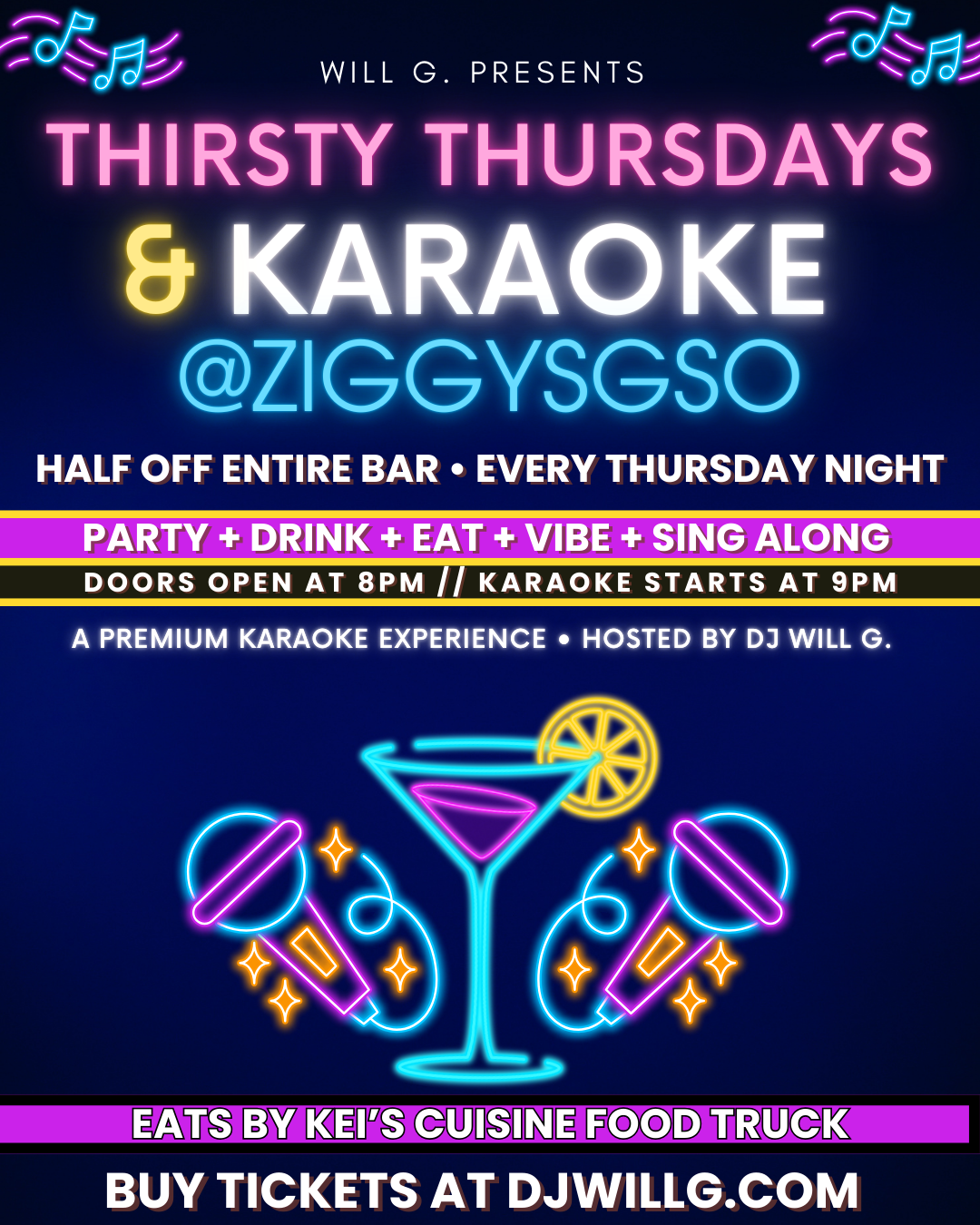 Thirsty Thursdays + Karaoke + Half-Off Bar + Every Thursday Night