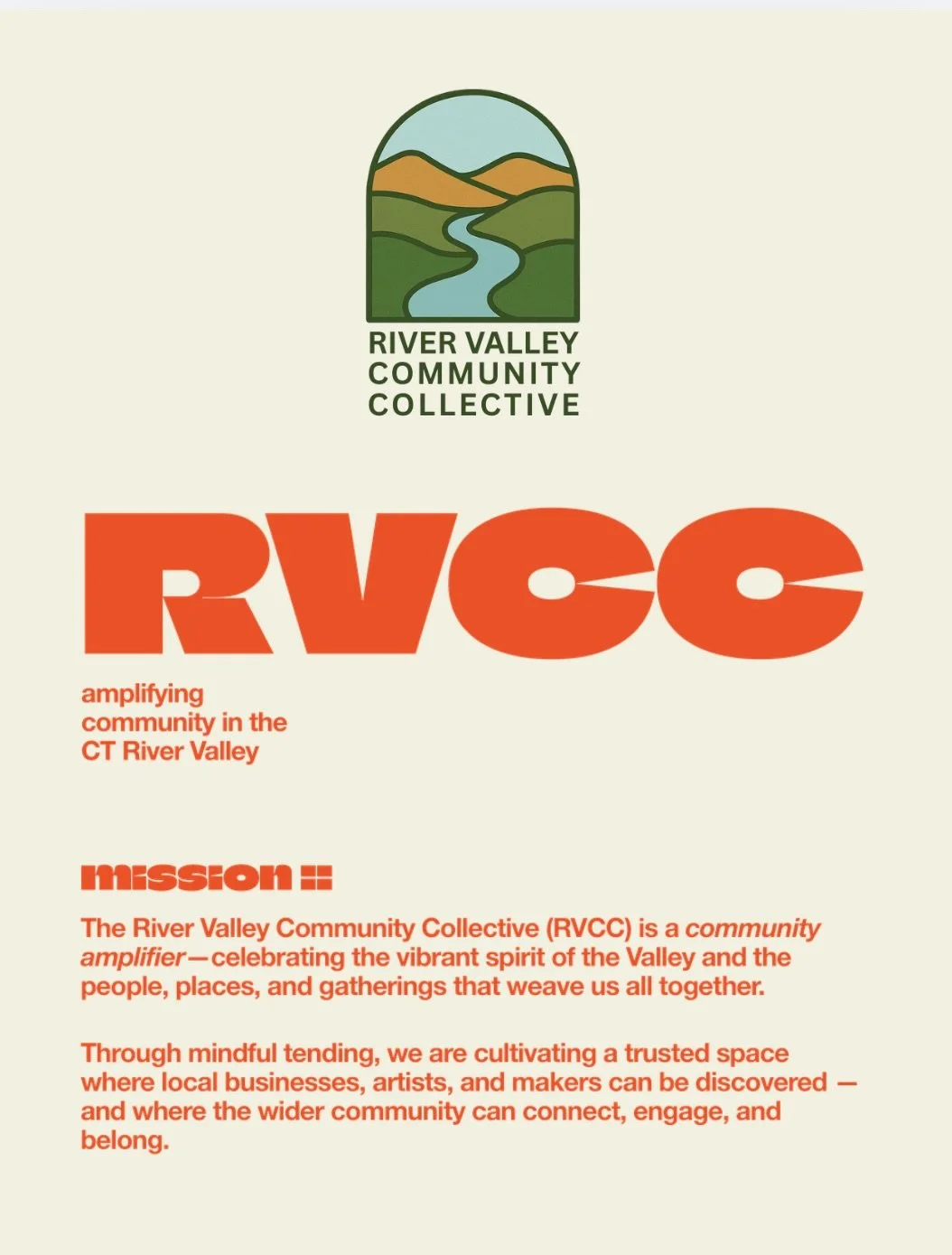 Hi, friends. This is theRVCC. ✨

A living, breathing community amplifier for the Lower CT River Valley.

We&rsquo;re here to spotlight local businesses, artists, makers, healers, growers, and the everyday magic happening all around us &mdash; To make