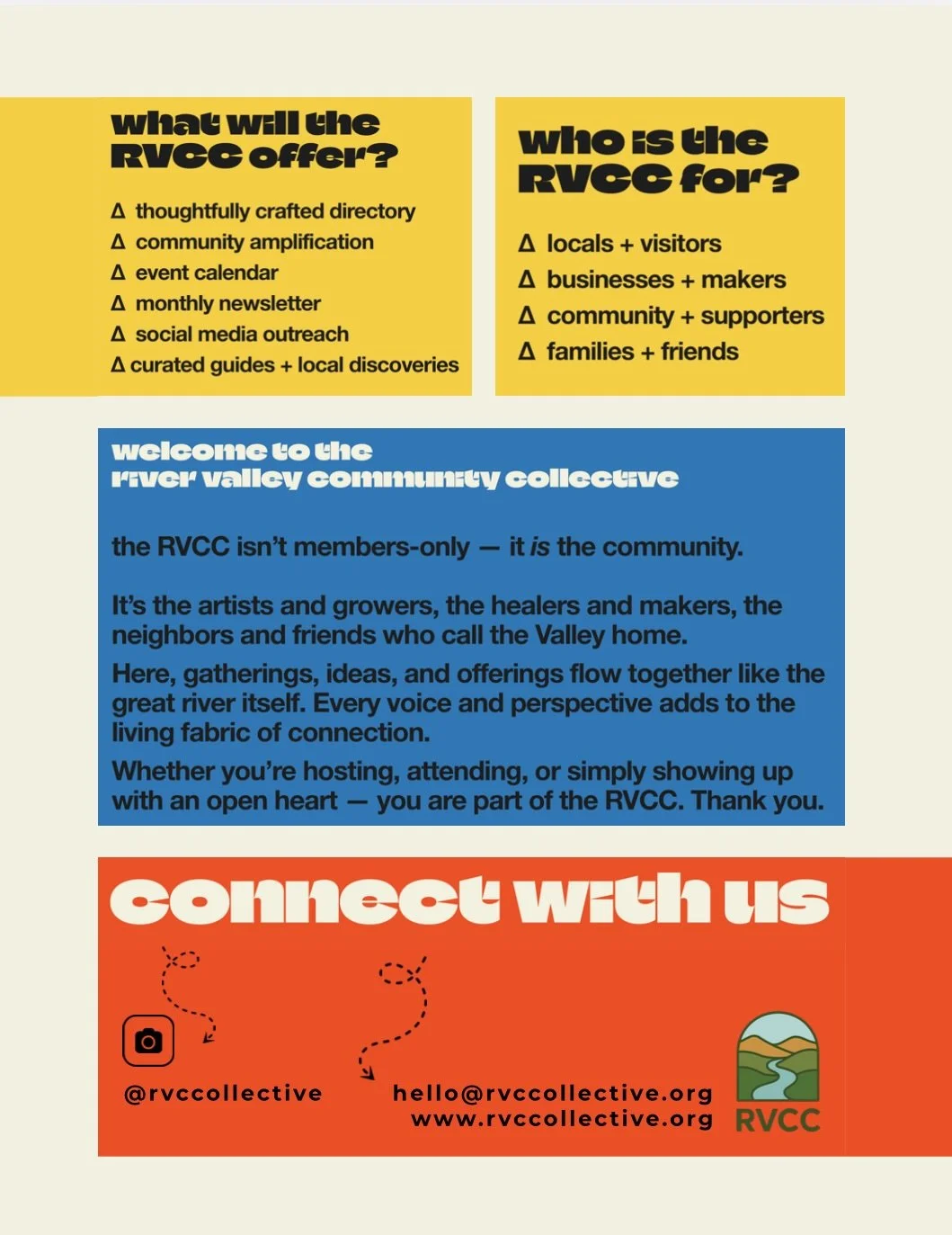 There is so much to come with theRVCC! 
Stay tuned 📣 

&bull;

#rvcc #rvccollective #ctrivervalley #rivervalleycommunitycollective