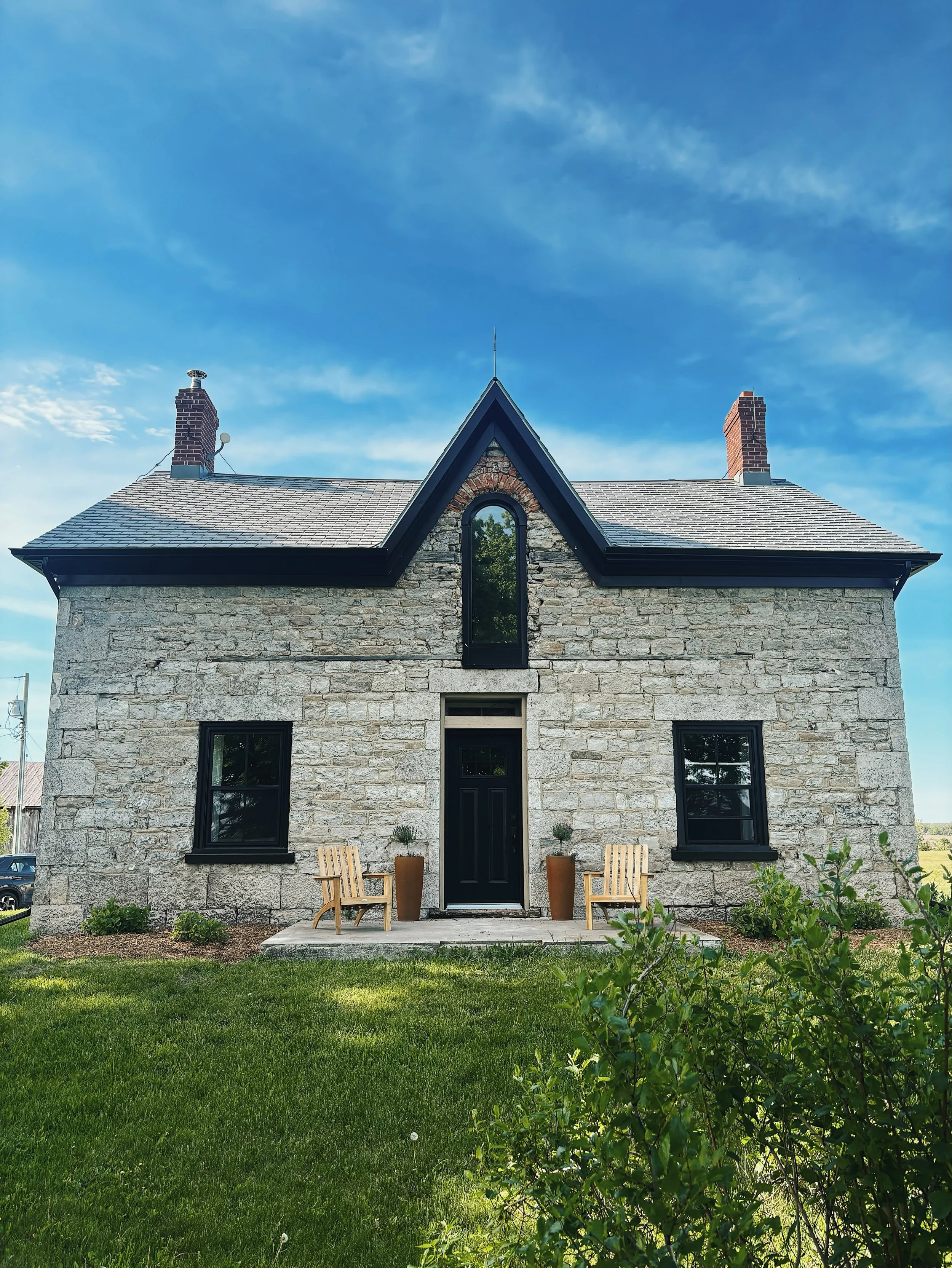 It&rsquo;s Friday afternoon, and @vanderlaaninstallations just finished some more beautiful and functional work on the Fogorig farmhouse. Check out our new soffit and fascia 👌 We&rsquo;re excited to be have completed the next step in preserving the 