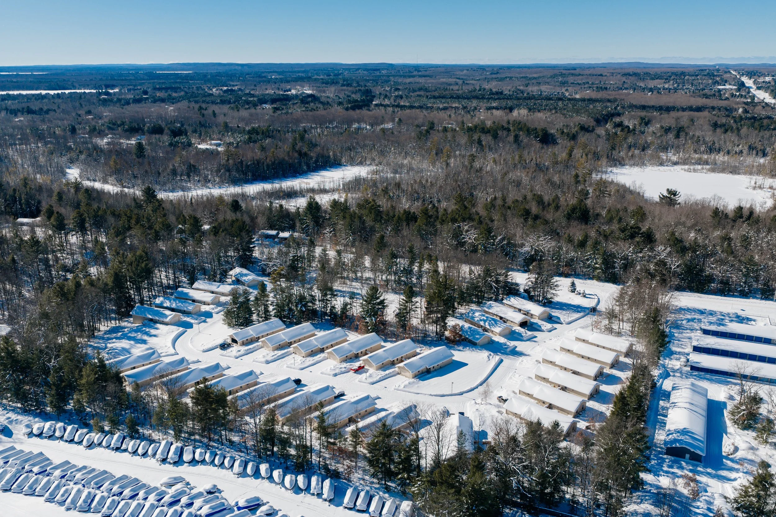 Interlochen drone winter real estate image