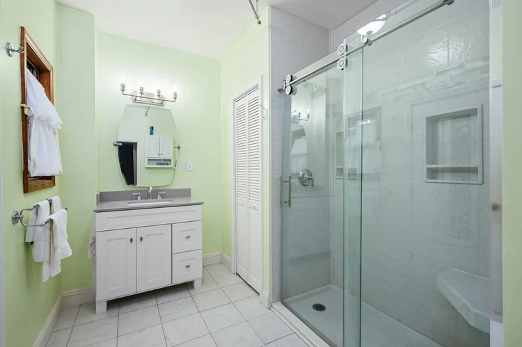 Updated bathroom with walk-in shower